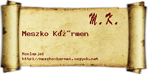 Meszko Kármen névjegykártya